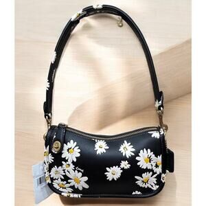 NWT Coach CR509 Floral Print Leather Swinger 20 Bag